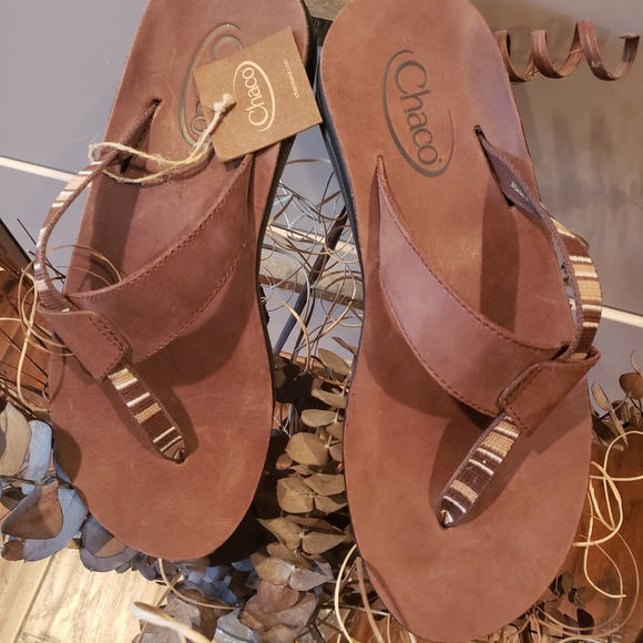 Chaco Shoes - Chaco leather flip flops.